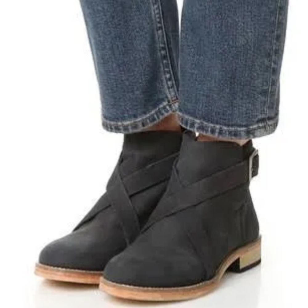 Free People Black Ankle Boots